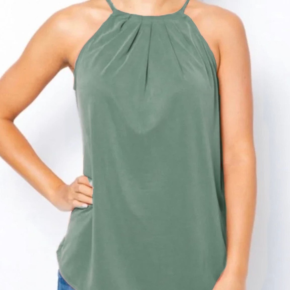 Olive Green Envelop Flowy Tank